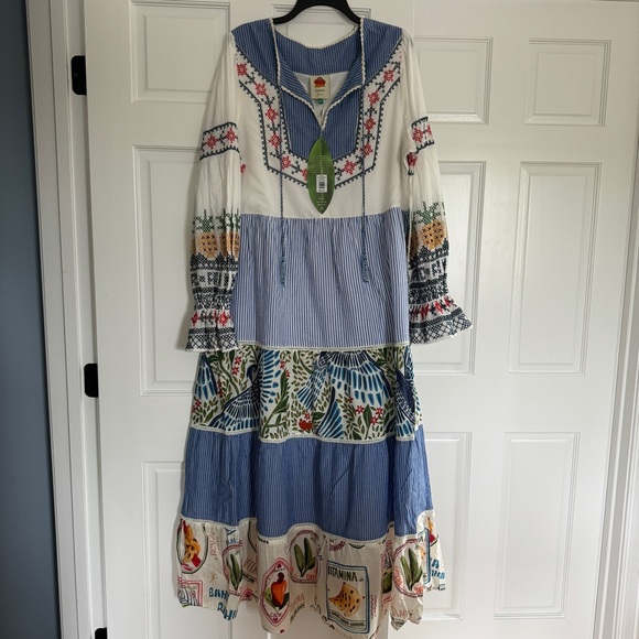 🥭FARM Rio Pineapple Beach Embroidered Maxi Dress - Picture 9 of 12